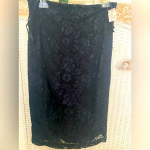 Ellen Tracy Black lace Skirt